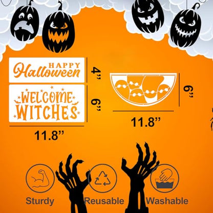 Halloween Stencils for Painting on Wood 12" Halloween Stencils for Crafts (13 Count)