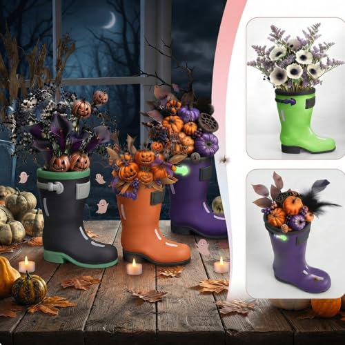 6 Set Halloween Rain Boot Vase Ceramics to Paint (6 Count)