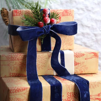 Navy Velvet Ribbon