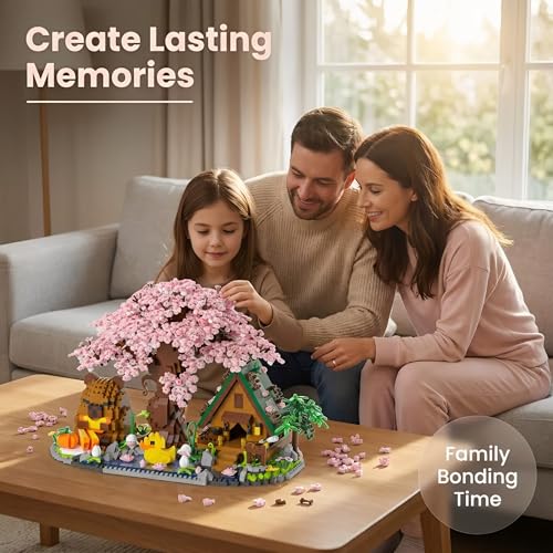 Capybara Cherry Blossom Bonsai Tree House Building Sets for Adults & Kids