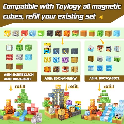 Dinosaur Toys Magnetic Blocks Volcano Edition (80 Count)
