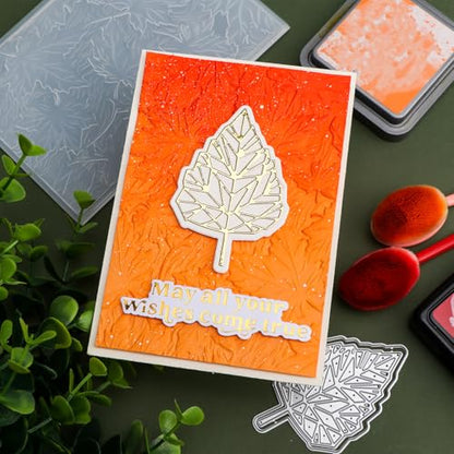 3D Autumn Theme Plastic Embossing Folders Maple Leaf for DIY Scrapbooking Photo Album Card Paper Craft Decoration for Card Making