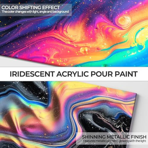 8 Colors Iridescent Metallic Acrylic Pour Paint Supplies Kit 8.45oz (67.6 Fl Oz)