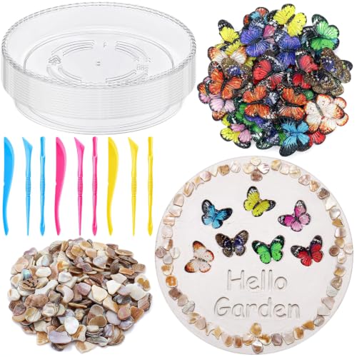 12 Kit DIY Stepping Stone Mold 10 Inch for Garden (12 Count)