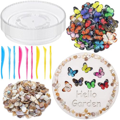 12 Kit DIY Stepping Stone Mold 10 Inch for Garden (12 Count)