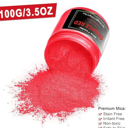 Deep Red Mica Powder Pigment (3.5 Ounce)