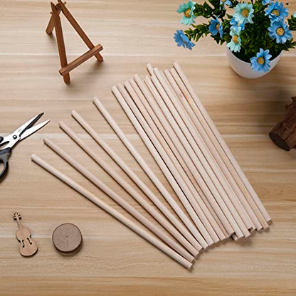Wooden Dowels Wooden Sticks for Crafts (20 Count)