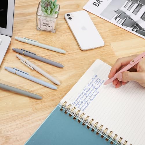 Gel Pens 6 Pcs 0.5mm Retractable Quick Dry Blue Ink Pens (6 Count)