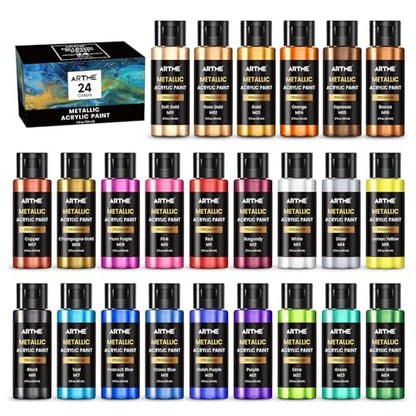 Metallic Acrylic Paint Set (48 Fl Oz)