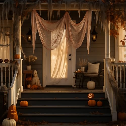 Halloween Cheese cloth 70.87 x 196.85 Inch Light Bloody Cheesecloth Roll for Crafts Large Cotton Muslin Gauze Fabric for Halloween Outdoor & Indoor Spooky Decoration