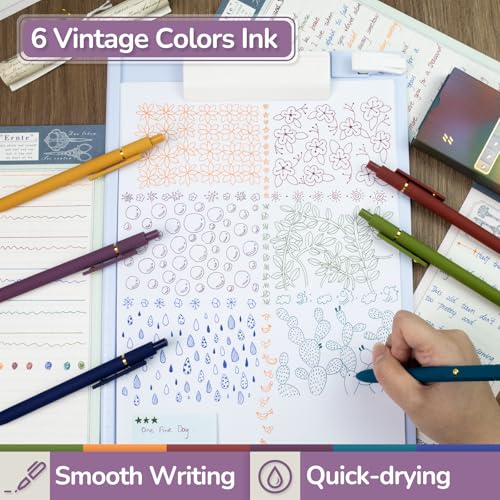 6 Pcs Color Pens for Journaling 0.5mm Fine Point Colored Gel Ink Pen (6 Count)