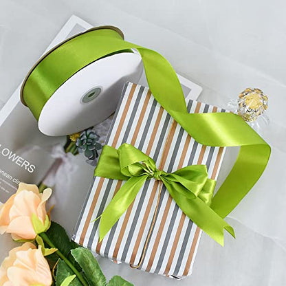 100 Yard Sage Moss Green Satin Ribbon 1 (300 Foot)