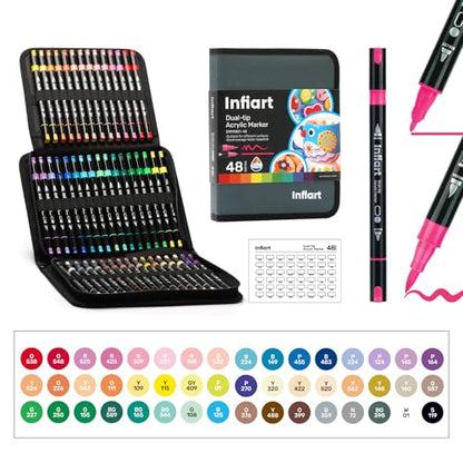 Dual Tip Acrylic Paint Markers (48 Count)