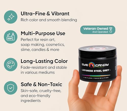 Premium Mica Powder Pigment “Japanese Steel Grey”