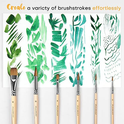 Sable Travel Watercolor Brushes (6 Count)