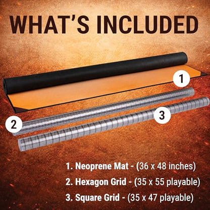 2-in-1 DND Battle Map and 4 Foot Rubber Game Mat
