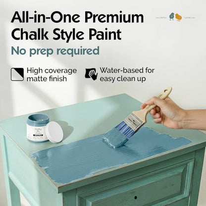 Medium Blue 16 Fl Oz Chalk Paint for Furniture All in One