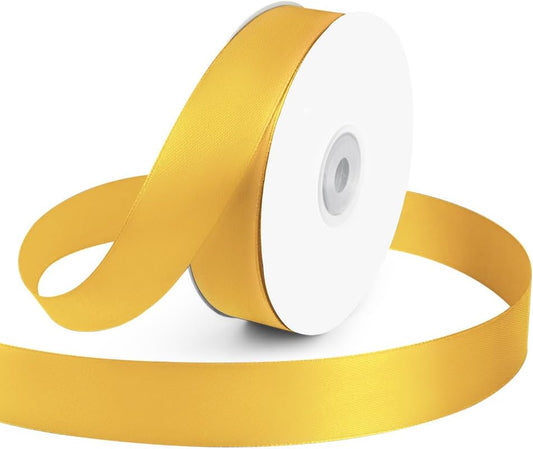 KMER LIFE 1 inch Wide x 50 Yards Yellow Single Faced Polyester Satin Ribbon, Yellow Satin Ribbon Perfect for Wedding Decor, Wreath, Crafts, Gift Wrapping & Other Projects (Yellow) - Crafty Corner