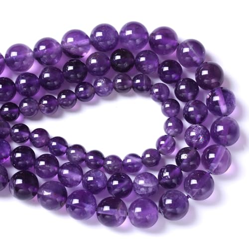 32pcs 12mm AAA Natural Amethyst Beads Crystal Energy Healing Power Stone Beadsfor Jewelry Making DIY Bracelet Necklace Accessories 15"