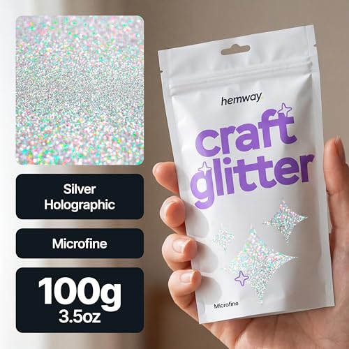 Craft Glitter Silver Holographic 100g Microfine Glitter (100 Gram)