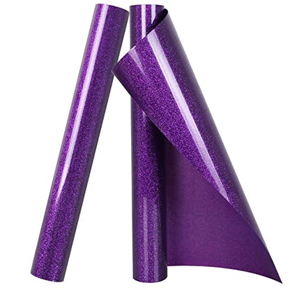 Purple Glitter HTV Heat Transfer Vinyl Roll 12 inch x 10 ft Iron on Vinyl for T Shirts Crafts