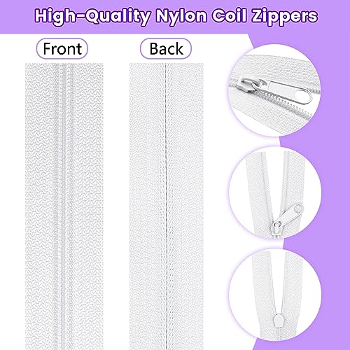 15.3 Yards 14 m 5 Pieces Assorted Colors #3 Nylon Coil Zippers