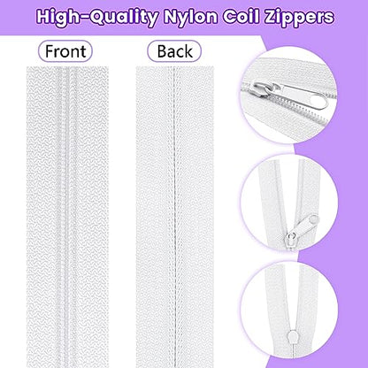 15.3 Yards 14 m 5 Pieces Assorted Colors #3 Nylon Coil Zippers