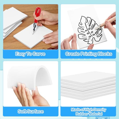 50 Pack Rubber Carving Blocks 4 x 6 Inch (50 Count)