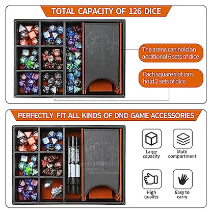 DND Dice Tray and Dice Tower with Storage
