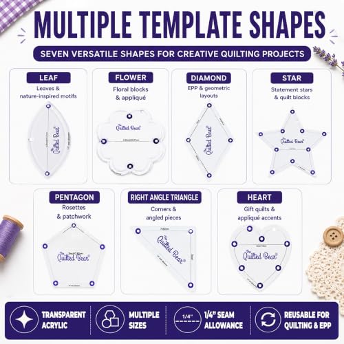 Flower Quilting Templates (8 Count)