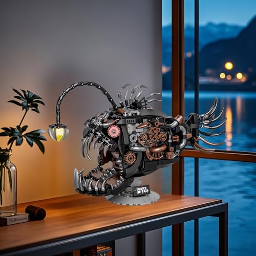 Mechanical Angler Fish Building Block Set (1038 Count)