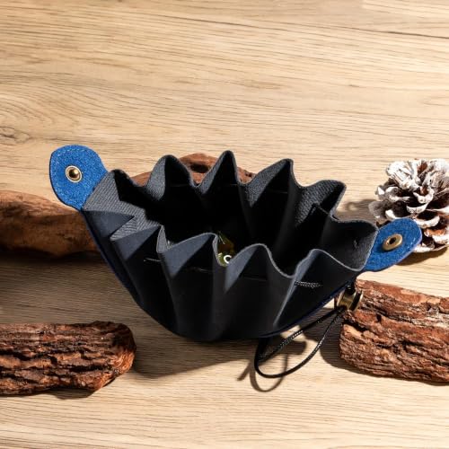 Blue Drawstring Dice Bag and Rolling Tray