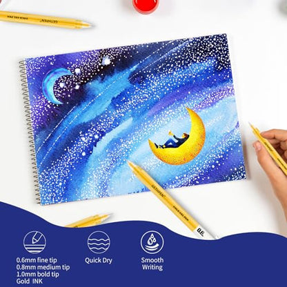 Gold Gel Pen Set (3 Count)