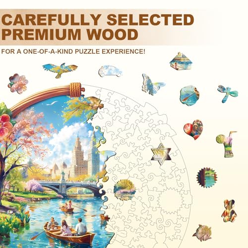 Lake View in Spring Puzzles Adults Gifts for Women Men Wooden 200 Pieces 11.4 * 11.4in