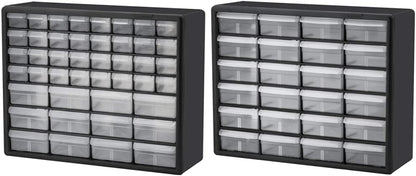 Akro-Mils 10124 24 Drawer Plastic Parts Storage Hardware and Craft Cabinet, 20-Inch x 16-Inch x 6.5-Inch, Black