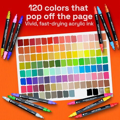 Dual Tip Acrylic Paint Marker Pens (120 Count)