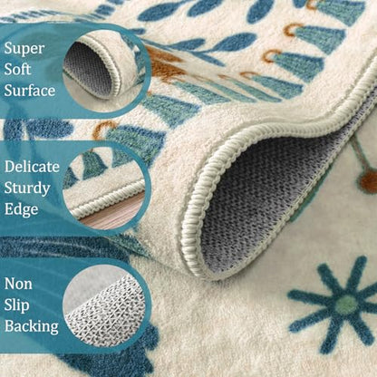 Floral Washable 5x7 Nursery Rug (34.979 Sq Ft)