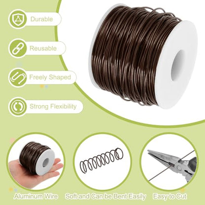 15 Gauge Anodized Aluminum Craft Wire Bendable Bonsai Training Wire 223 Feet 1.5mm for Sculpting Crafts Wreath Floral Beading Jewelry Making