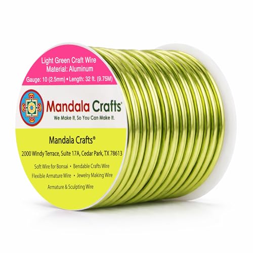 10 Gauge Light Green Anodized Aluminum Craft Wire