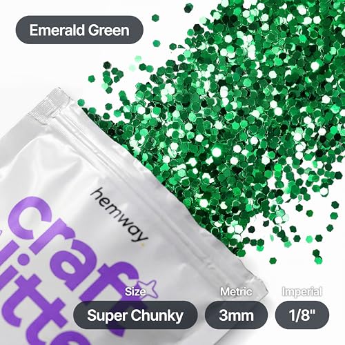 Craft Glitter Emerald Green 100g Super Chunky Glitter (100 grams)