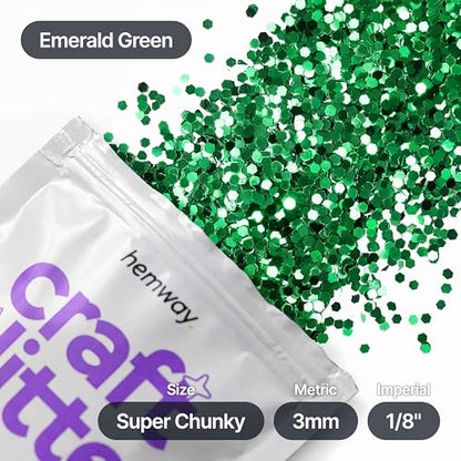 Craft Glitter Emerald Green 100g Super Chunky Glitter (100 grams)