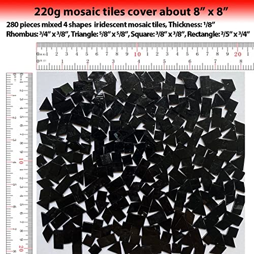 Iridescent Black Glass Mosaic Tiles (9 Ounce)