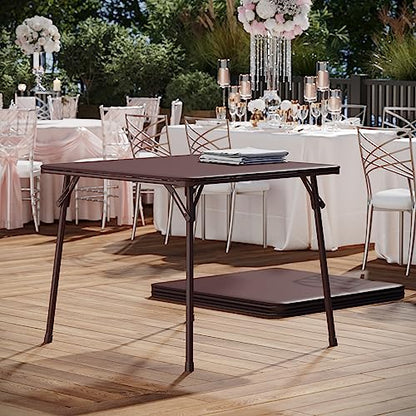 Brown 33.5" Square Folding Table