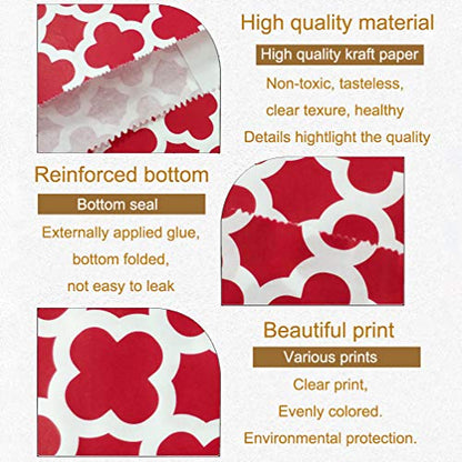 100 Pcs Red Candy Buffet Bags