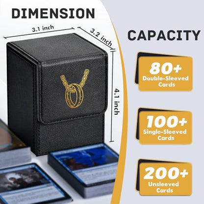 Card Deck Box for MTG with 2 Dividers Fits 100+ Single Sleeved