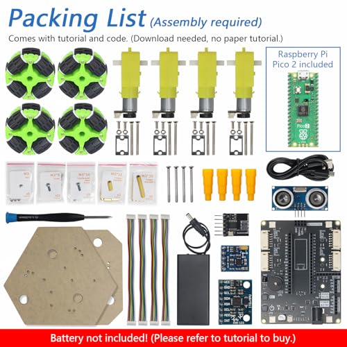 Omni Wheel Car Kit for Raspberry Pi Pico 2