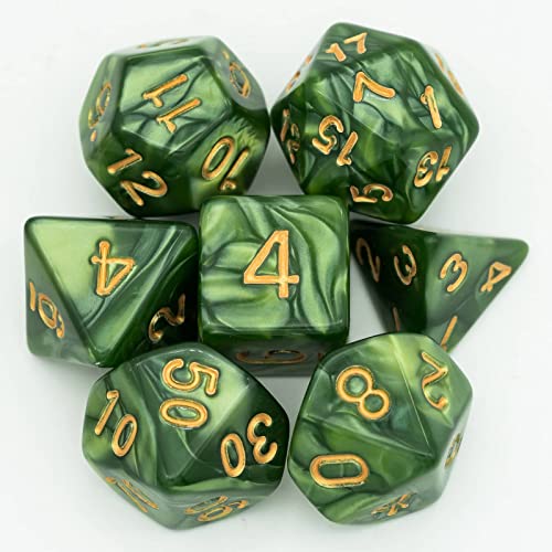 DND Dice Set D&D Polyhedral Dice with Leather Dice Bag (7 Count)