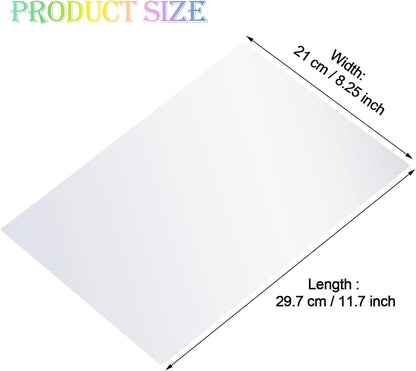 Outus 24 Sheets Holographic Sticker Paper Holographic Laminate Sheets Transparent Overlay Lamination Sticker Self Adhesive Vinyl Film A4 Size, 8.25 x 11.7 Inches (Transparent Patternless)