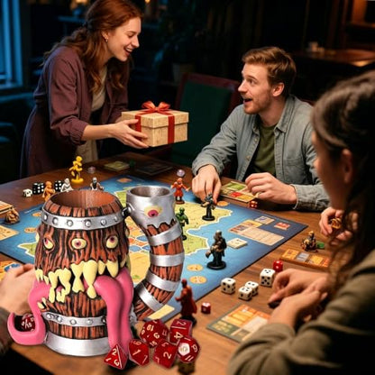 Dice Tower Mug DND Dice Rolling Tower with 7 PCS Dice Set