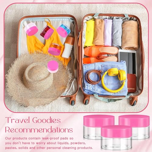 12 Pack 1 oz Plastic Container Jars with Lids Round Clear Travel Cosmetic Container Slime Jars for Toiletries (12 Count)